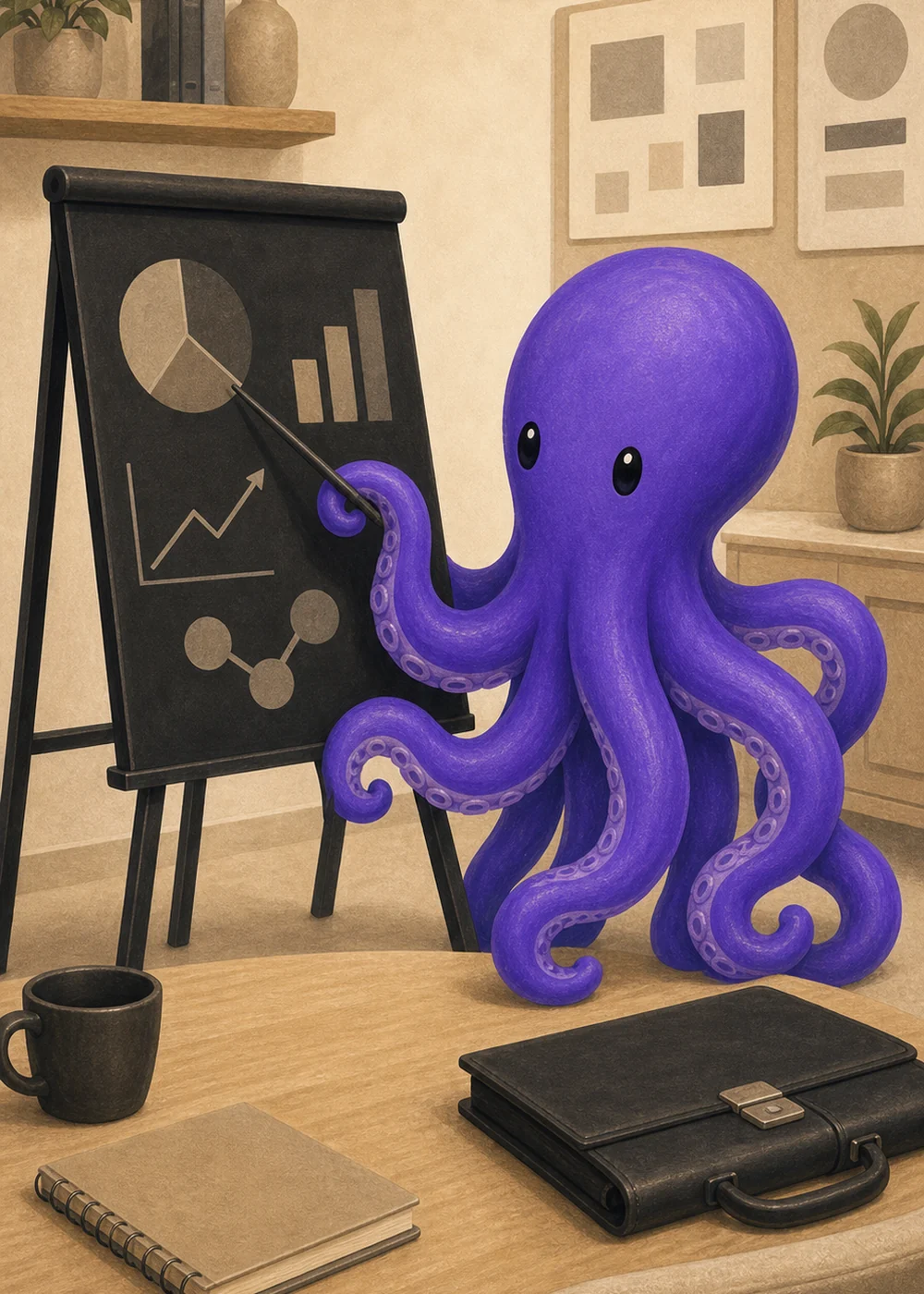 Polvo roxo apresentando um quadro de estratégia
